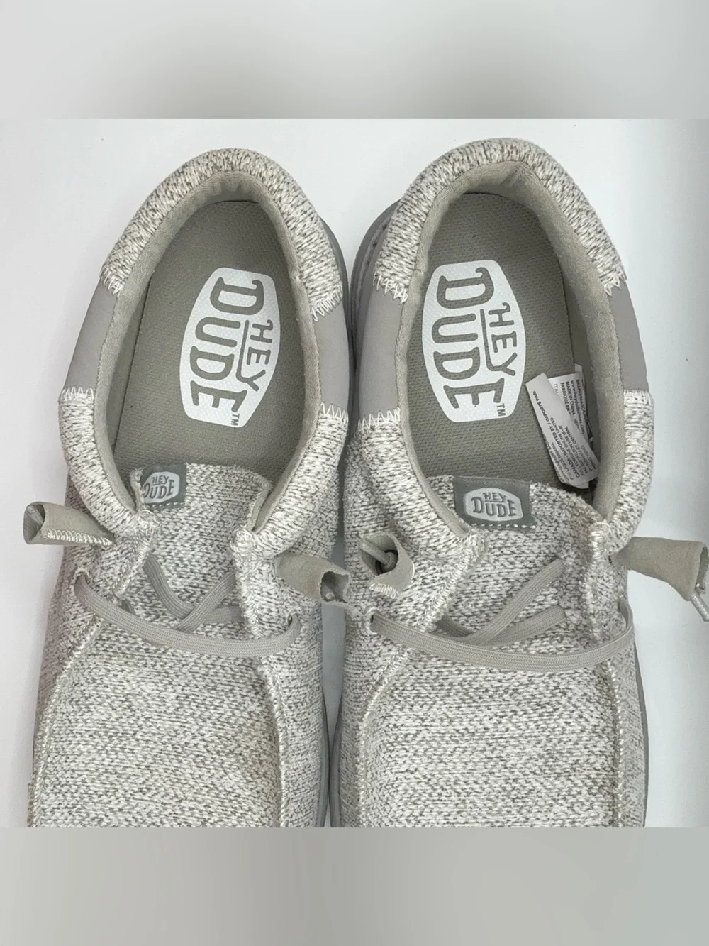 Hey Dude Wally Stitch Flecked Woven Casual Shoes Men's 11 Grey Slip-On